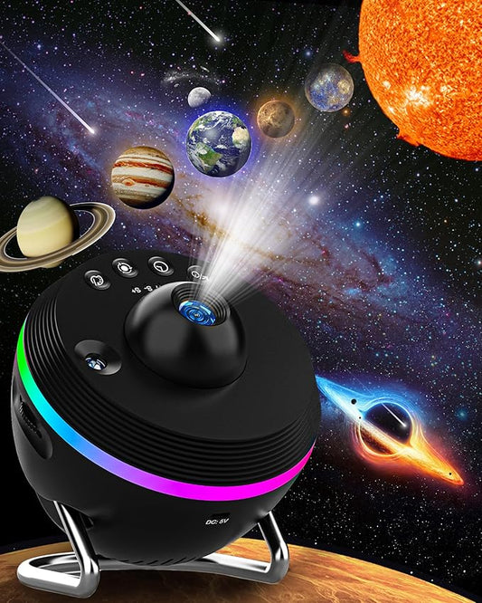 Galaxy Projector - 13 in 1 Planetarium Star Projector - Solar System Projector for Kids Bedroom Ceiling Decor - Realistic Starry Sky Night Light with Timer, Dynamic Meteor, RGB Lighting Effects