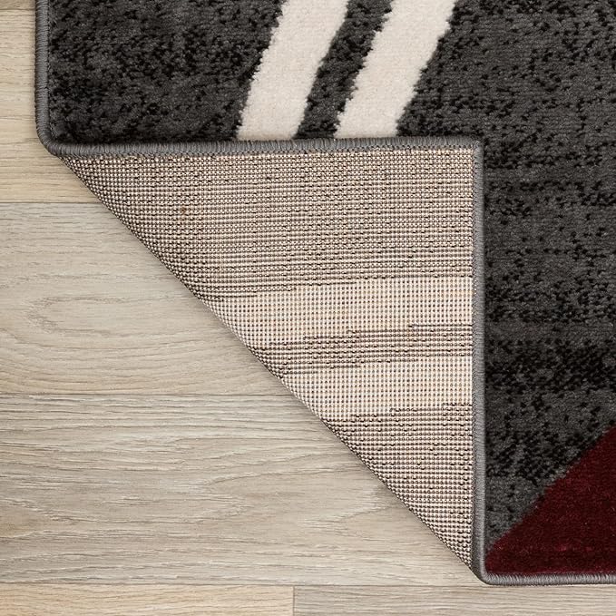 Rugshop Modern Wavy Circles Design Runner Rug 2' x 10' Red