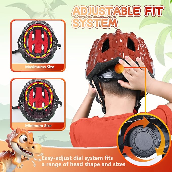 Toddler/Kids Bike Helmet Set for Boys Girls 3D Adjustable Kids Helmet Protective Gear Set Knee Elbow Wrist Pads and Multi-Sports Skateboard Scooter Cycling Roller Balance Bike