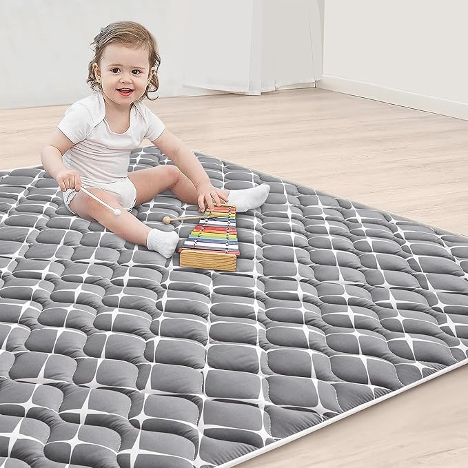 High-Density Foam Baby Play Mat, 50x50 Inches Thicken One-Piece Comfortable and Soft Playmat, Non Slip Machine Washable Floor Mat for Infants, Tapete Para Bebes,Toddlers