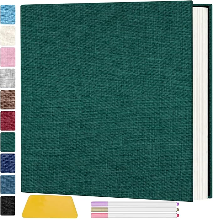 Zesthouse Large 18In Photo Album Self Adhesive 60 Pages, Scrapbook Albums with Sticky Page Holds 10x12 & 8x10 & 5X7 & 4x6 Pictures, DIY Photo Book Ideal Gift for Family Wedding Baby