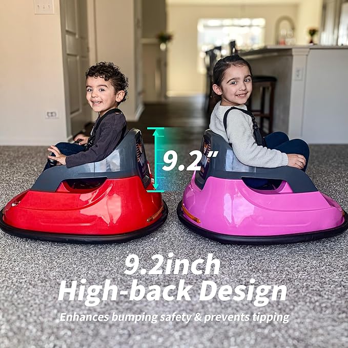 12V Kids Electric Bumper Car, Baby Bumper Car for Toddlers w/Remote Control, 360° Spinning - Red