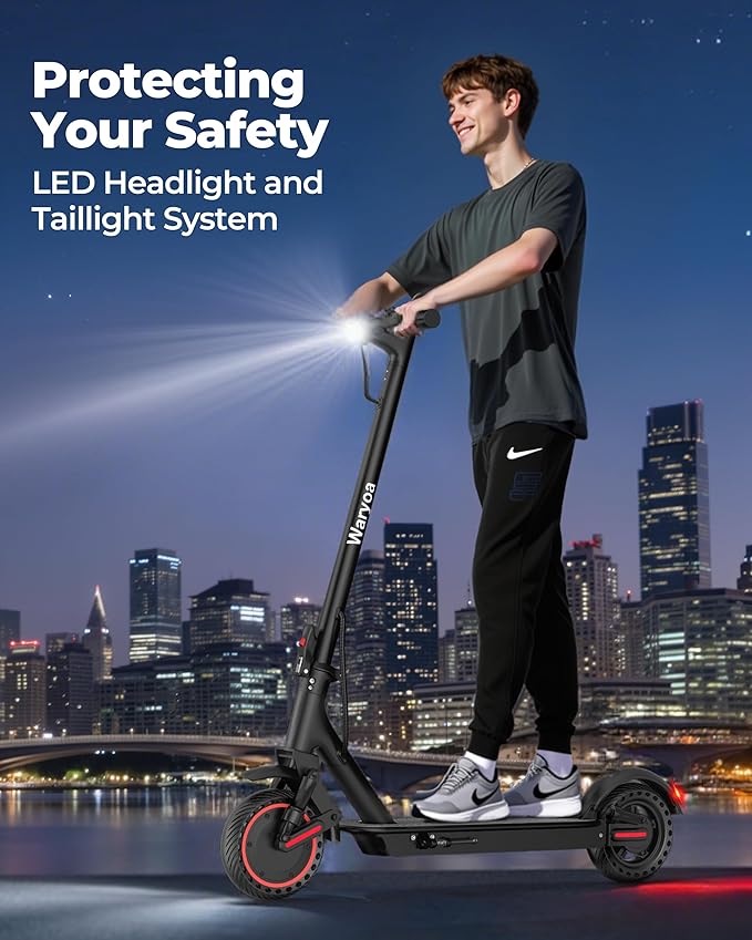 Electric Scooter, 500W Powerful Motor, 19-31 Miles Range, 10" Tires, 22Mph Max Speed, Commuting Electric Scooter with Cruise Control, Foldable E-Scooter with Dual Braking System for Adults and Teens