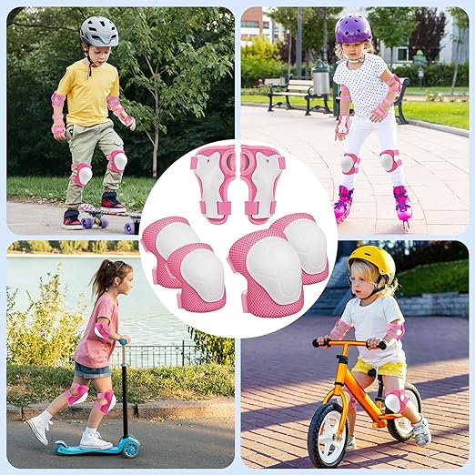 Knee Pads for Kids Knee Pads and Elbow Pads Toddler Protective Gear Set Kids Elbow Pads and Knee Pads for Girls Boys with Wrist Guards 3 in 1 for Skating Cycling Bike Rollerblading Scooter [Upgraded]