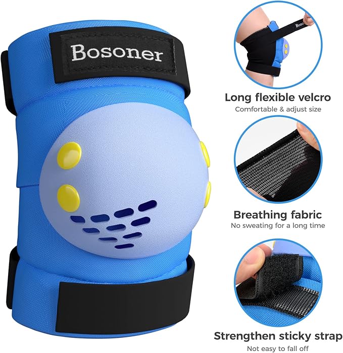 BOSONER Kids/Youth Knee Pad Elbow Pads for Roller Skates Cycling BMX Bike Skateboard Inline Rollerblading, Skating Skatings Scooter Riding Sports