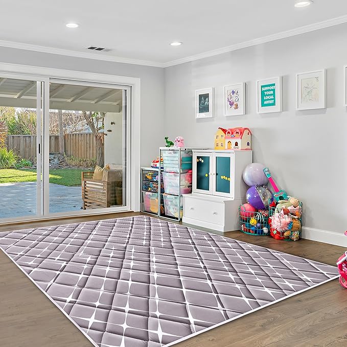 Baby Play Mat - 79" X 71",Premium Thicker Foam One-Piece Crawling Mat, Machine Washable, Extra Large Anti-Slip Activity Playmat for Babies, Toddlers & Infants