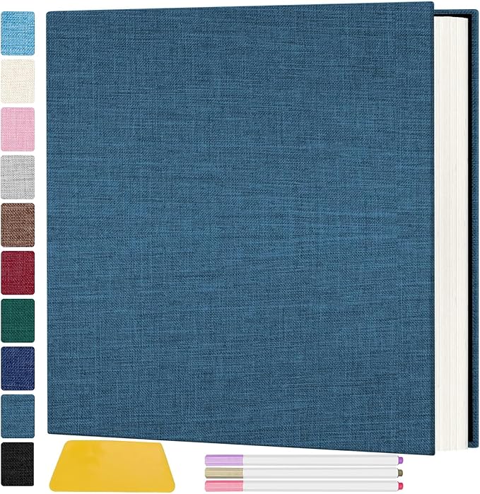 Zesthouse Large 18In Photo Album Self Adhesive 60 Pages, Scrapbook Albums with Sticky Page Holds 10x12 & 8x10 & 5X7 & 4x6 Pictures, DIY Photo Book Ideal Gift for Family Wedding Baby