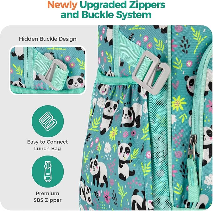 Choco Mocha Mermaid Backpack for Girls, Elementary School Backpack for Girls Ages 6-8 Kids Kindergarten Backpack Bookbag 17 Inch with Chest Strap, Green