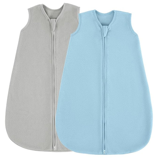 JELLYMONI Fleece Baby Sleep Sack 6-12 Months, 2 Pack 1.5 TOG Baby Wearable Blanket Winter Infant Sleeping sack with 2-Way Zipper, Warm Toddler Sleep Sack