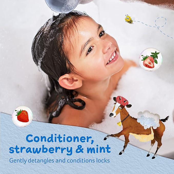 Childs Farm, Kids Hair Conditioner for Dry, Sensitive Skin & Scalp, Strawberry & Organic Mint, Conditions & Nourishes, Vegan, Cruelty-Free, 16.9 fl oz