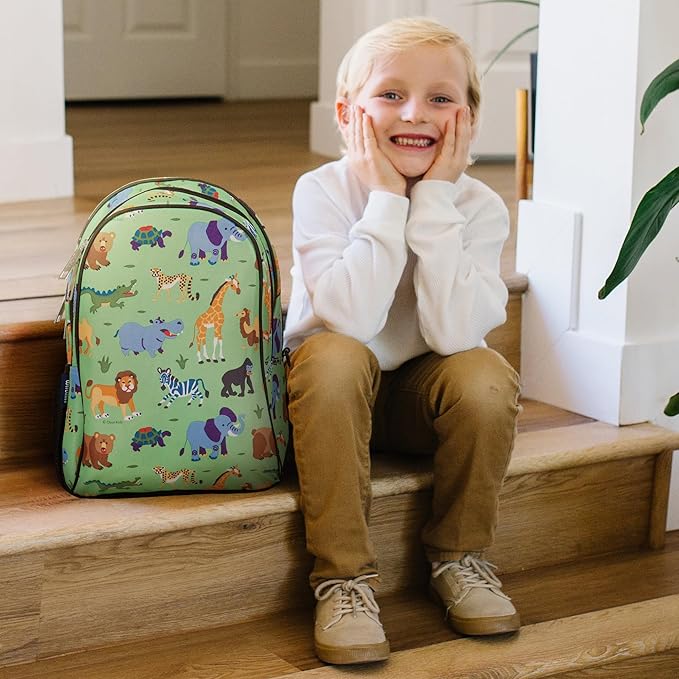 Wildkin 15-inch Kids Backpack – Durable, Padded, Adjustable for School & Travel - Wild Animals