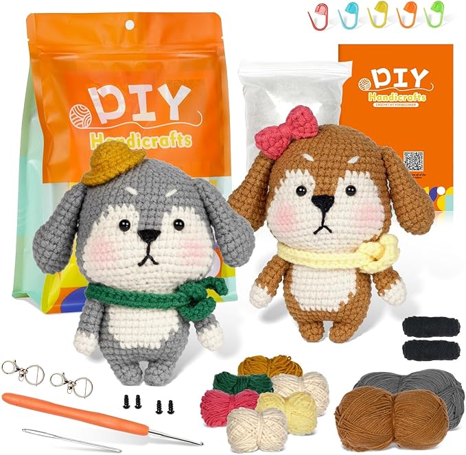 Wizardi Amigurumi DIY Crochet Kit - Dog F07N8-M51