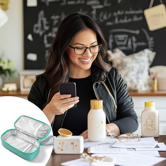 Insulated Breastmilk Cooler Bag with 2 Ice Packs - Breastmilk Cooler Organizer Bag for Daycare, Breastfeeding Mom Travel Outdoor