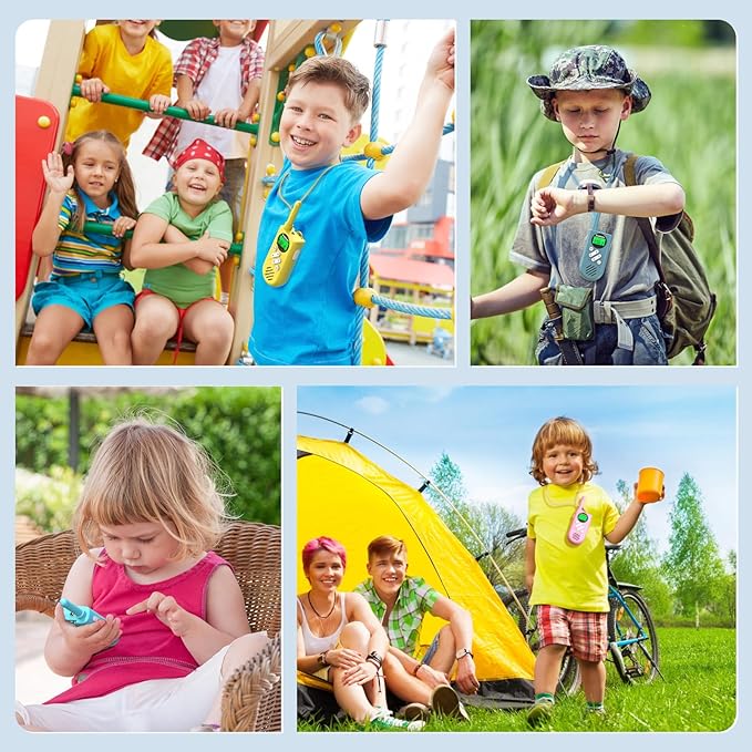 Walkie Talkies for Kids Rechargeable,Toys for Boys and Girls Ages 3-12, 3 Pack Long Range 2-Way Radios, Birthday Gifts,Christmas Stockings, Outdoor Play, Family Games, Hiking Camping Gear