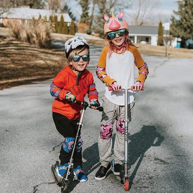 Soft-Style Kids Knee and Elbow Pads with Bike Gloves, Flexible Impact-Resistant Gear for Ages 2-11, Designed for Balance Bikes, Roller-Skating, and Skateboarding