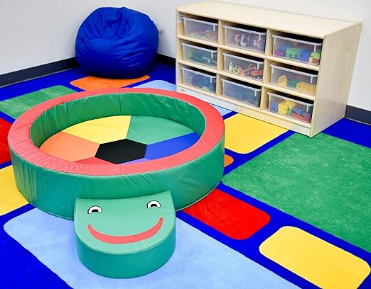 Children's Factory Turtle Hollow Play Yard, Soft Toddler Indoor Playground for Daycare, Preschool, 59" x 44" x 9.5"