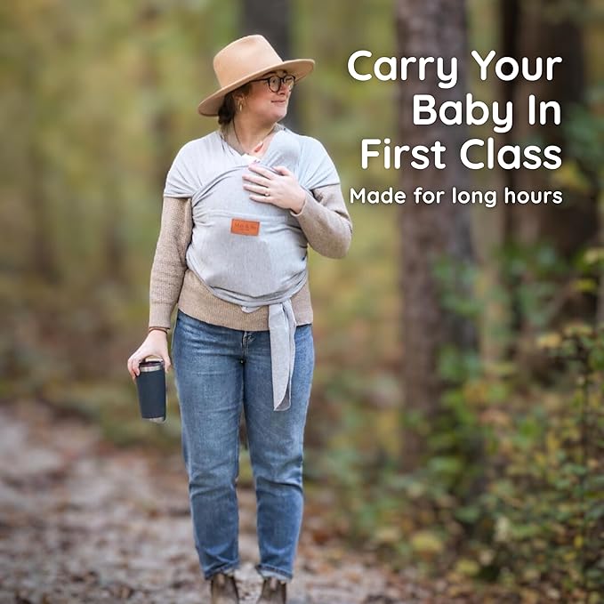 Baby Wrap Carrier - Premium Cotton Baby Carrier Wrap for Newborn to Toddler- Infant Carrier- Baby Holder One Size Fits All with Front Pocket (Black) by Max&so
