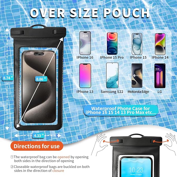 HEYSONG Bluetooth Shower Speaker + Waterproof Phone Pouch – Rugged & Ready for Any Wet Adventure