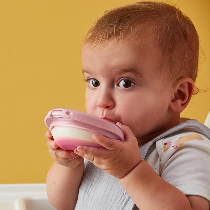 b.box Fill + Feed (Peony) | Reusable Baby Food Pouch | For Babies & Toddlers 4m+ | Silicone/Nylon Pouch, BPA-Free Lid | Dishwasher & Microwave Safe | 110mL (3.7oz, ½ Cup) Capacity