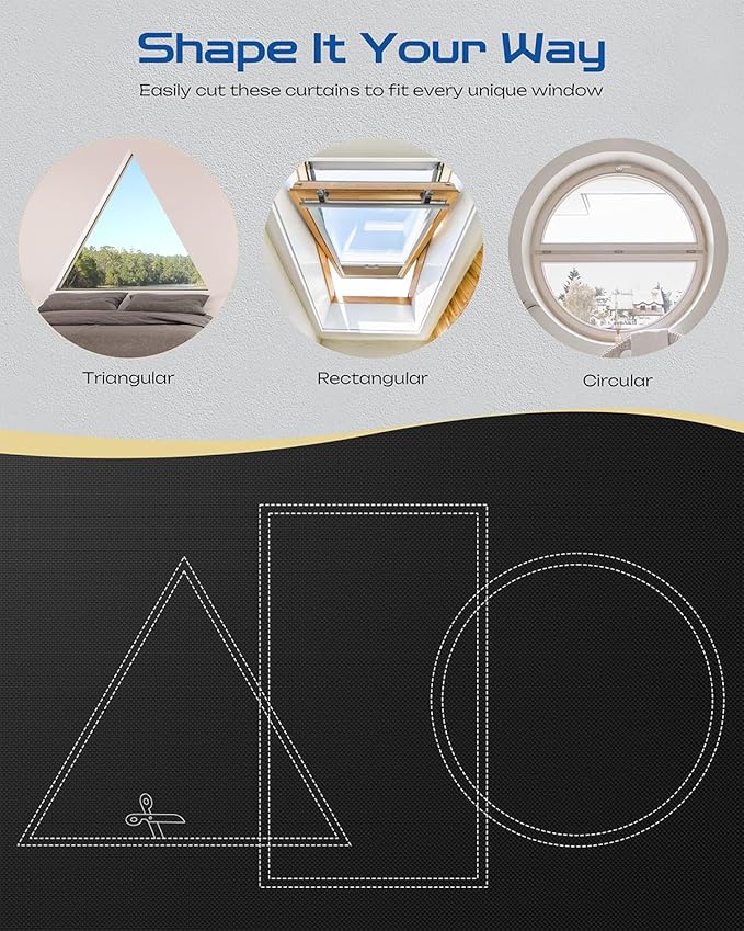 24" W x 60" L 100% Portable Blackout Curtains, Total Darkness No-Drill Black Out Window Cover,Temporary Blackout Shades with Hook & Loop Tape, for Bedroom, Nursery, Dorm, Travel (Black)