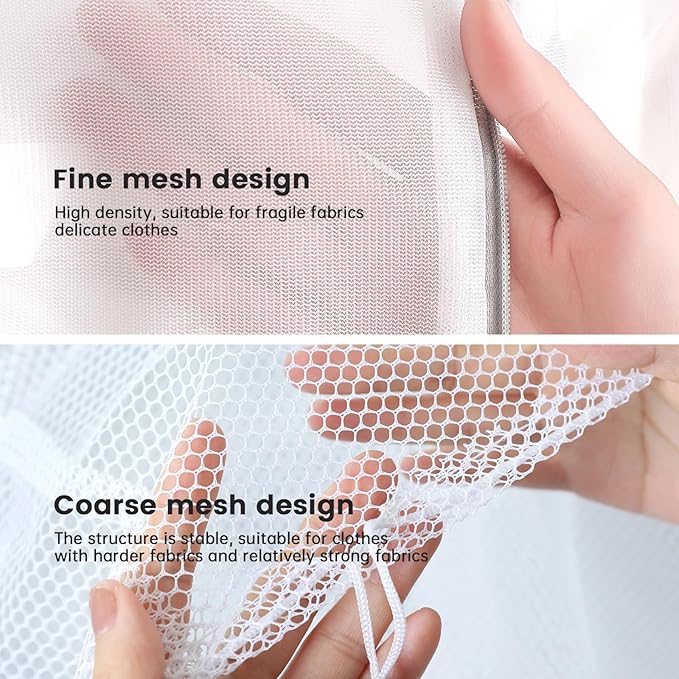 4Pcs Mesh Laundry Bags, Heavy Duty Laundry Bag, Durable Delicate Laundry Bag for College, Dorm, Travel, Family And Apartment Dwellers, (1small, 1medium, 1large, 1xx-Large) White