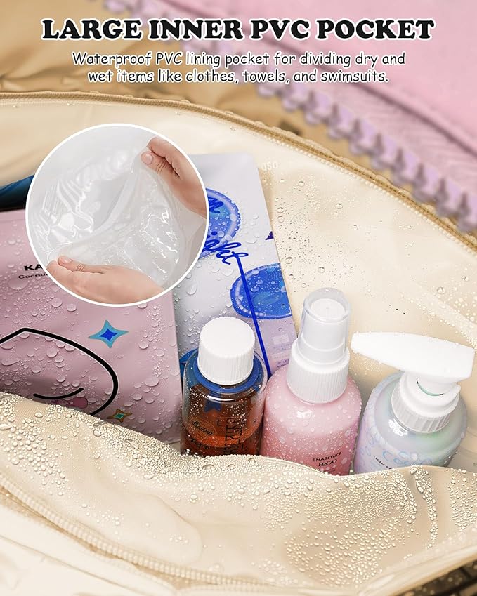 Duffle Bag for Travel, Weekender Bags for Women，Gifts for Young Women-Initial Overnight Bag with Wet Pocket，Lightweight Travel Bags Personalized Gym Tote with Makeup Pouch