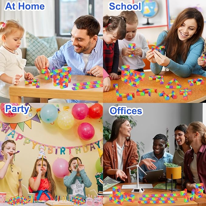 GOLDGE 15 Pack Mini Cube Puzzle Fidget Toys - Bulk Party Favors & Goodie Bag Stuffers for Kids, Travel Toys for Ages 4-8, Treasure Box Toys for Classroom, Birthday & Back to School Gifts