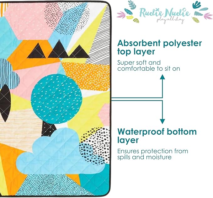 Jumbo Picnic Rug, Large Picnic Mat, 6'7" x 6'7", Outdoor Waterproof Picnic Blanket Beach Mat, Foldable & Waterproof, Picnic Blankets Ideal for Beach & Park, Outdoor Blanket, Happy Now