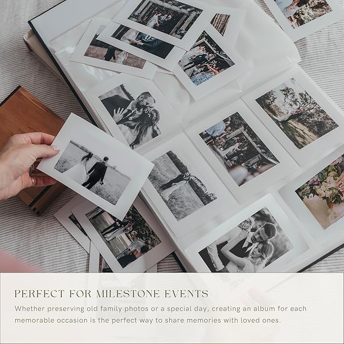 Premium Scrapbook Album – Acid-Free Photo Album with Writing Space – 100 Pages for Size 4x6 – Holds 500 Photos – Wedding, Baby, Travel & Family Memories