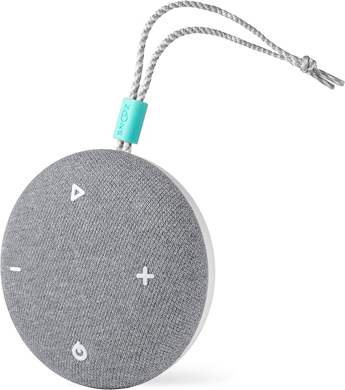 SNOOZ Go - Portable Travel Sound Machine, 6 Sounds, Fan, Pink & White Noise, Rechargeable Bluetooth Speaker, Sleep Aid for Adults, Kids, Office Privacy, Sleeping Essential for Gift Registry - Charcoal