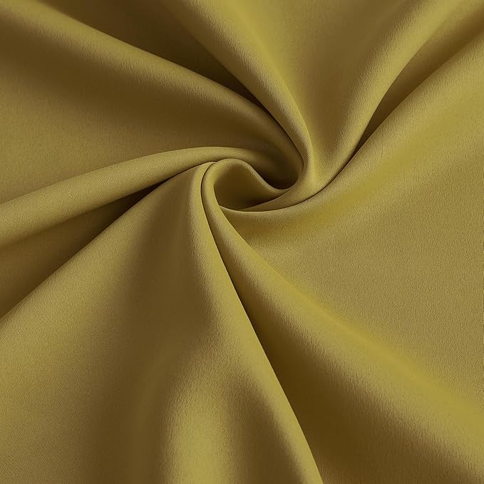 KEQIAOSUOCAI Yellow Pinch Pleated Curtains 45 Inch Length 2 Panels Set Noise Cancelling Window Drapes for Nursery Bedroom Living Room 40x45