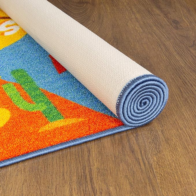 KC Cubs 3x5 USA United States Map Toy Car Road Rug – Educational Play Mat Carpet for Kids, Toddlers, Nursery, Classroom, Playroom, Baby Daycare