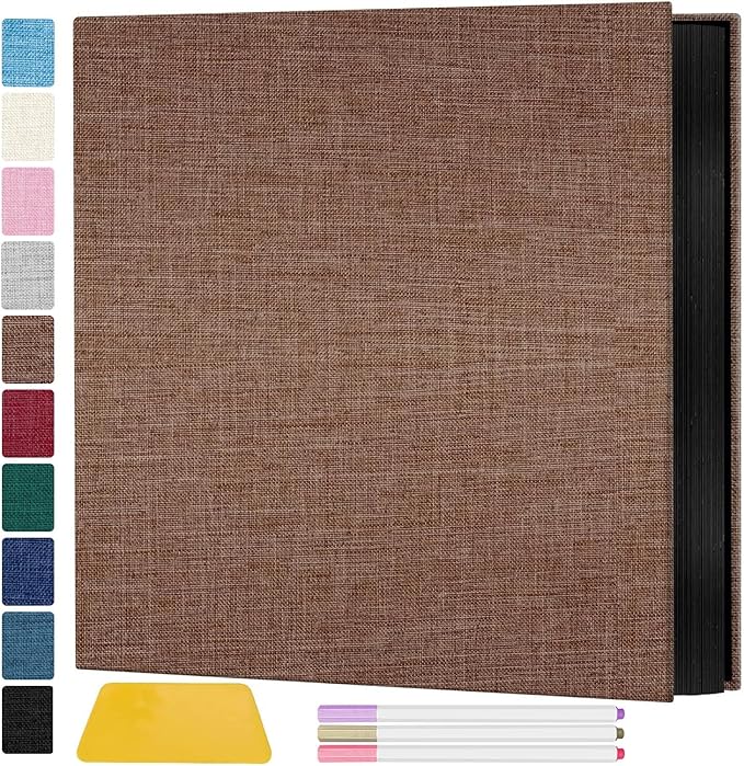 Zesthouse Photo Album Self Adhesive Pages, 60 Pages Magnetic Scrapbook Albums with Sticky Page,Photos Album Holds 8x10 & 5X7 & 4x6 & 6x8 & 3x5, Large Picture Book Ideal for Family,Wedding,Baby
