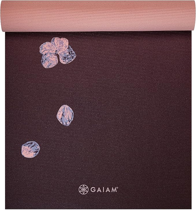Gaiam Yoga Mat - Premium 6mm Print Extra Thick Non Slip Exercise & Fitness Mat for All Types of Yoga, Pilates & Floor Workouts (68"L x 24"W x 6mm Thick)