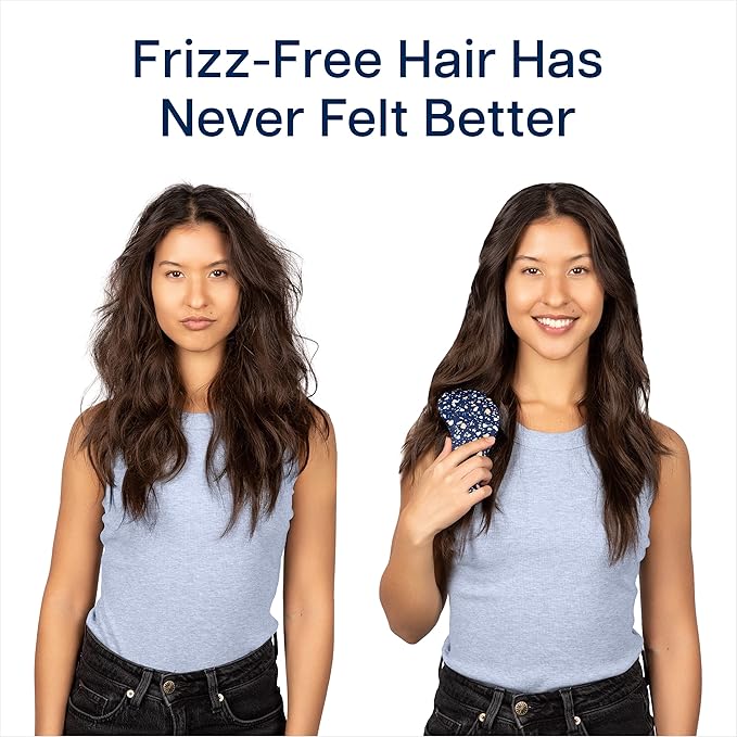 Crave Naturals Glide Thru Hair Brush - Detangler Brush for Curly, Straight, Wet or Dry Hair - Gentle Detangling Brushes for Adults, Kids, Toddlers - Hair Accessories for Women, 7.5"x3" - Terazzo