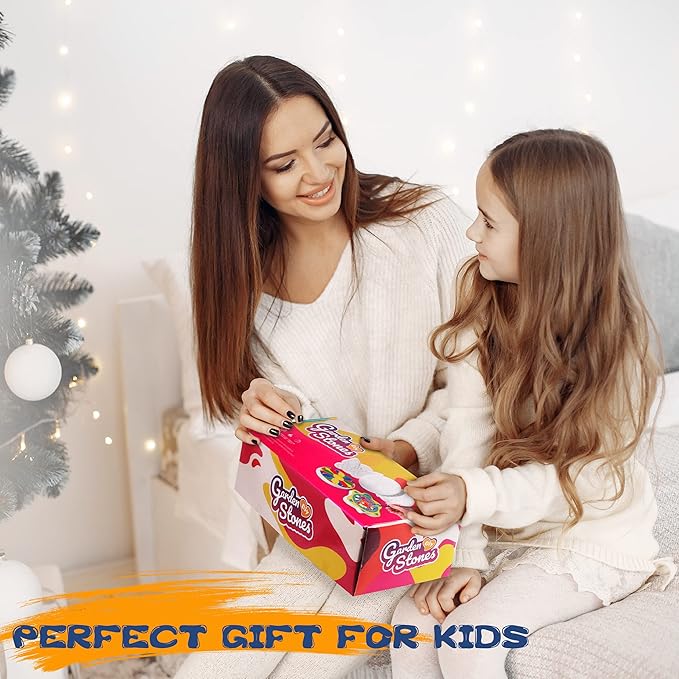 IFLOVE Paint Your Own Stepping Stones for Kids Craft Kits,Arts and Crafts for Kids Ages 4-8,5 Pack Painting Crafts for Girls Ages 8-12，Outdoor Toys Art Supplies Toddler Birthday Gift (Multicolored)