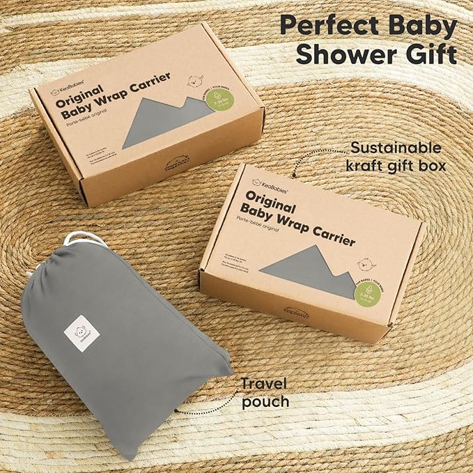KeaBabies Baby Wrap Carrier - All in 1 Original Baby Carrier Newborn to Toddler Sling, Easy to Wear, Hands Free Bonding, Lightweight, Breathable Infant Wraps (Graphite)
