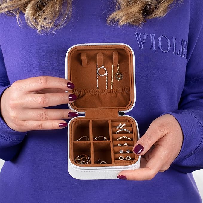 Custom Leather Jewelry Box w/Name & Birth Flower Month - Birthday Gifts for Women, Personalized Jewelry Travel Case - Customized Jewelry Organizer Box, Mom Birthday Gifts - Lime Dream