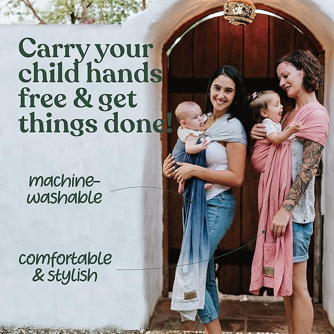 Nalakai Luxury Ring Sling Baby Carrier, Soft Linen Blend Baby Sling, Baby Wrap, Wear Your Little One Close to Your Heart, Comfort, Style