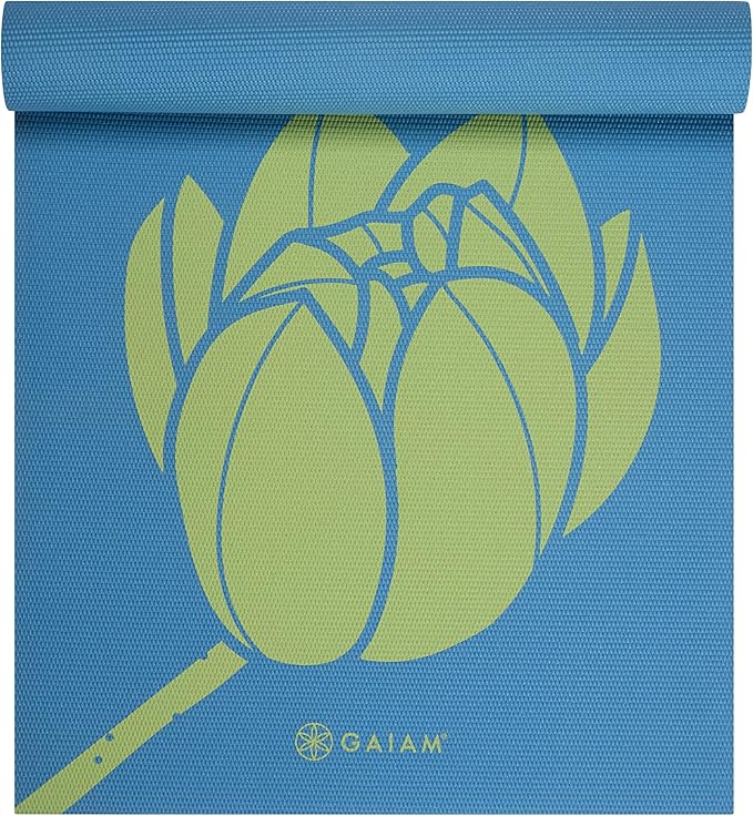 Gaiam Yoga Mat - Premium 6mm Print Extra Thick Non Slip Exercise & Fitness Mat for All Types of Yoga, Pilates & Floor Workouts (68"L x 24"W x 6mm Thick)