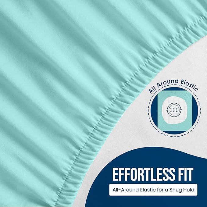 Utopia Bedding Waterproof Mattress Protector King Size, Premium Terry Mattress Cover 200 GSM, Breathable, Fitted Style with Stretchable Pockets (Spa Blue)