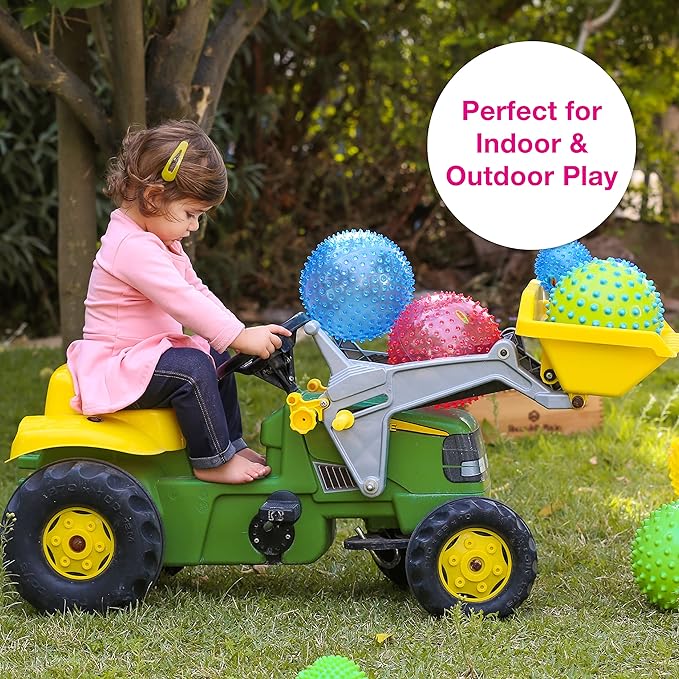 Edushape Sensory Ball for Baby - 7” Transparent Trendy Color Baby Ball that Helps Enhance Gross Motor Skills for Kids Aged 6 Months & Up - Pack of 1 Vibrant Colorful and Unique Textured Ball for Baby