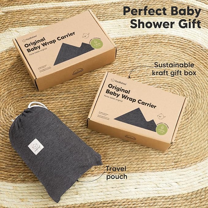 KeaBabies Baby Wrap Carrier - All in 1 Original Baby Carrier Newborn to Toddler Sling, Easy to Wear, Hands Free Bonding, Lightweight, Breathable Infant Wraps (Mystic Gray)