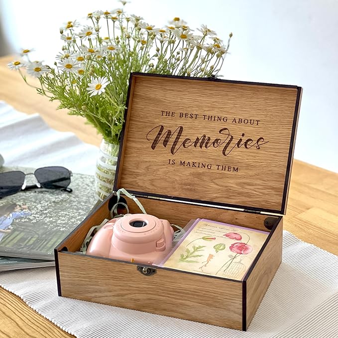 Personalized wooden name box for memories, keepsake Christmas gift, present for Him, Her, Boyfriend, Girlfriend, Baby Boy, Baby Girl, Brother, Sister, Guy, Groomsmen, Bride Friend for Birthday