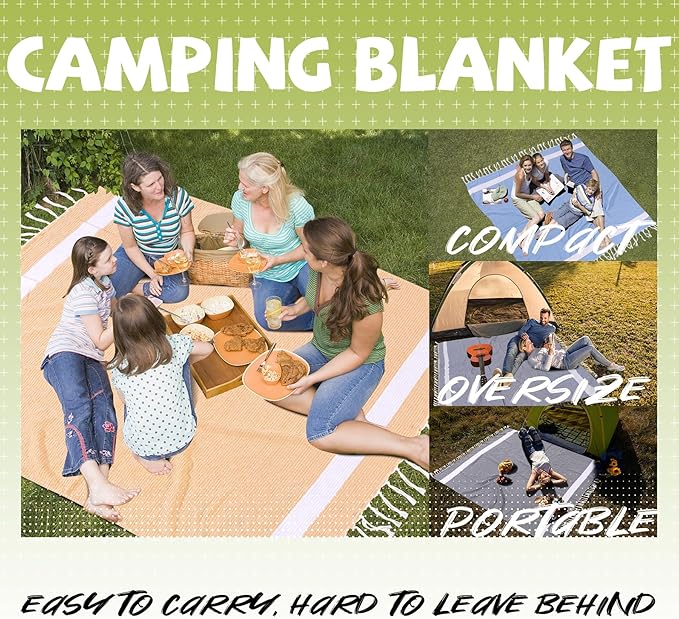 Lightweight Woven Throw Blanket Large Soft Camping Gear Roadtrip Essentials Headrest Car Trailer Accessories Road Trip Necessities Rv Must Haves Camper Stuff Hiking Item Backpacking Gadget Gift Yellow