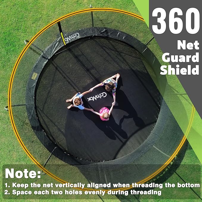 14FT 12FT 10FT 16FT Trampoline with Safety Enclosure, Anti-Rust Coating – ASTM Certified, Heavy-Duty Outdoor Trampoline with Ladder – for Kids & Adults