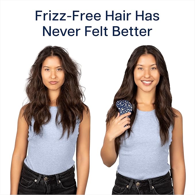 Crave Naturals Glide Thru Detangling Hair Brushes for Women - Detangler Brush for Curly or Straight, Wet or Dry Hair - Gentle on Tangles Comb - 7.5x3-Inch, Turquoise and Terrazzo (Pack of 2)