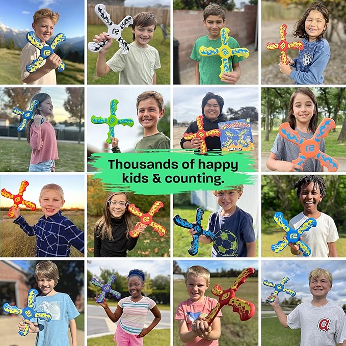 Boomerang for Kids - It Really Does Fly Back - Fun & Easy to Use Toy Gifts for Boys & Girls - Soft Foam Design Allows for Safe Play Perfect Beginner Toy Gift Idea & Kids Boy Birthday Party Activity