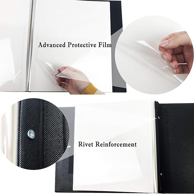 RECUTMS Photo Album Self Adhesive Magnetic DIY Scrapbook 60 Pages 13.3 x 13.4 (Inches) Accommodate 8X10 6X8 5X7 4X6 Photo Wedding Album Memory Book (Red)