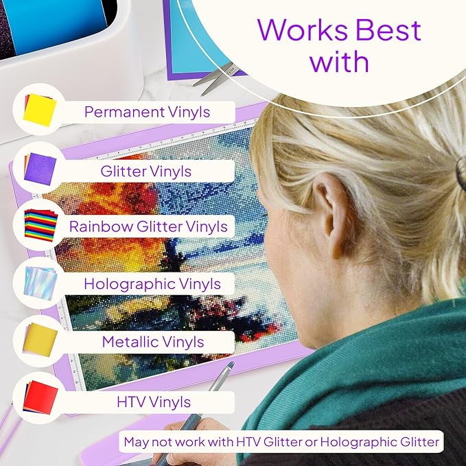 iVyne Rechargeable A4 Light Pad for Tracing & Weeding - LED Light Board for Weeding Vinyl - for Cricut Vinyl Weeding Tools - Ultra-Thin & Portable - Perfect for Artists & Crafters - Purple